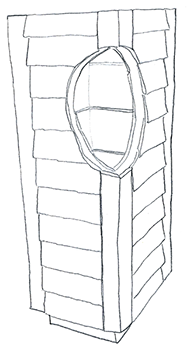 Pencil drawings of the bioreactors described below in 2L mason jars mounted on small shelves behind floating black circles like clock faces